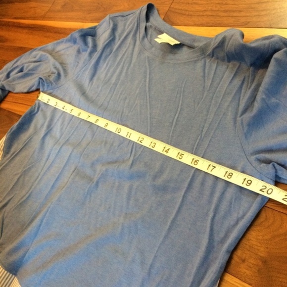 J. Jill Blue and White Color Block & Stripe Blouse - Picture 4 of 6